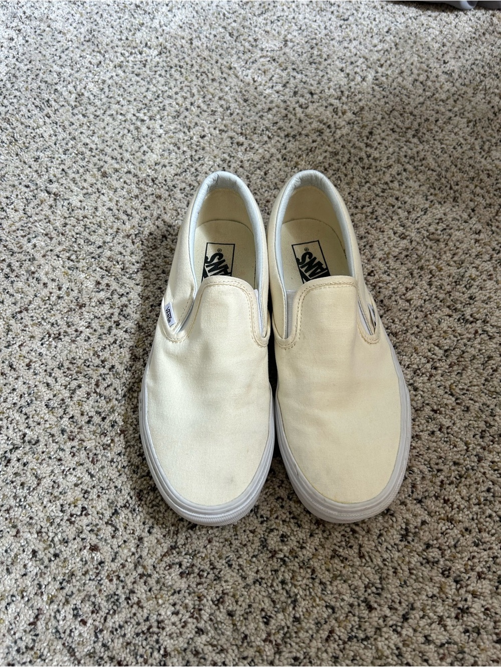 Vans Slip-On Sneakers in Off-White/Cream